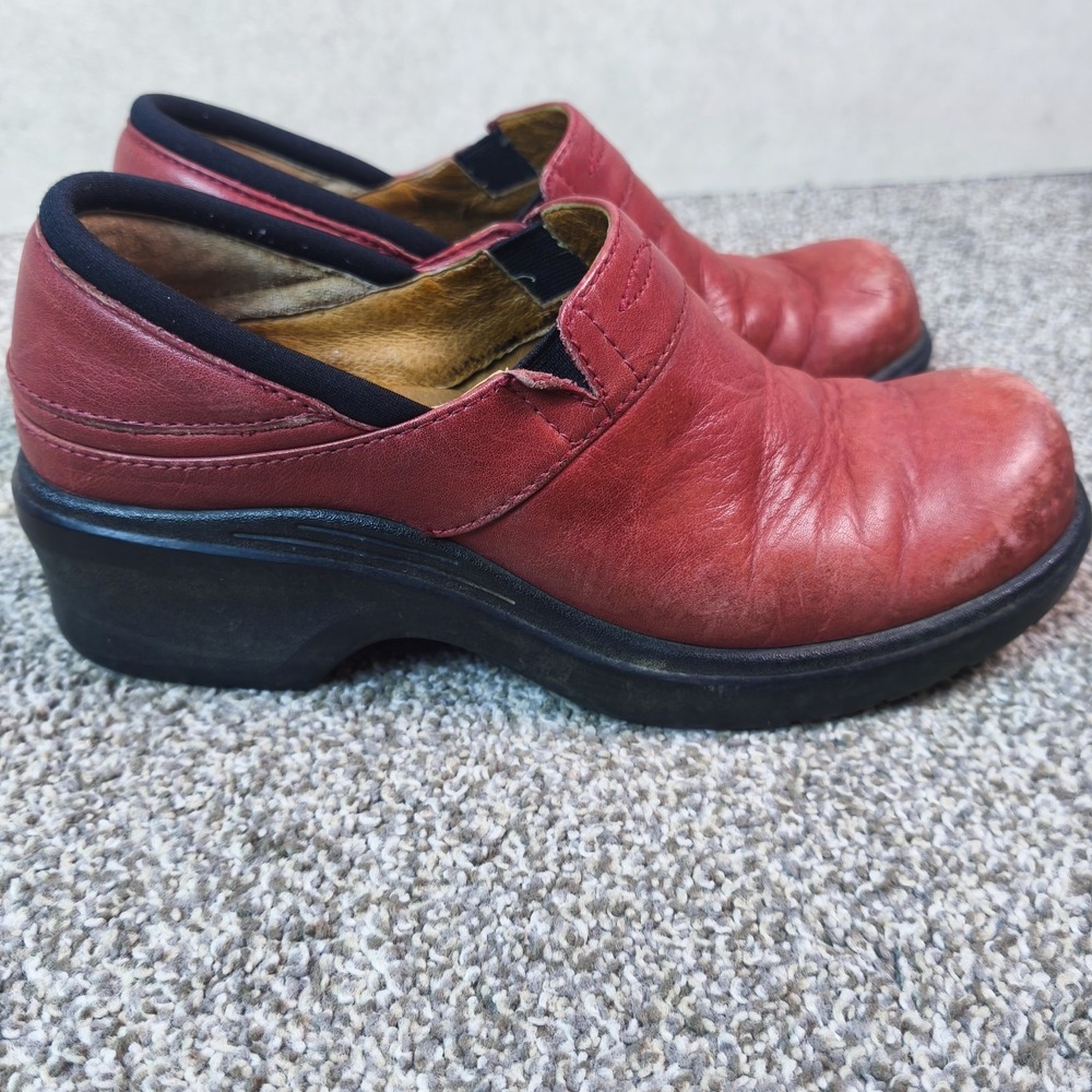 Ariat Expert Safety Clogs Womens 7.5 B Red Leather‎ Slip Resistant Work Shoes
